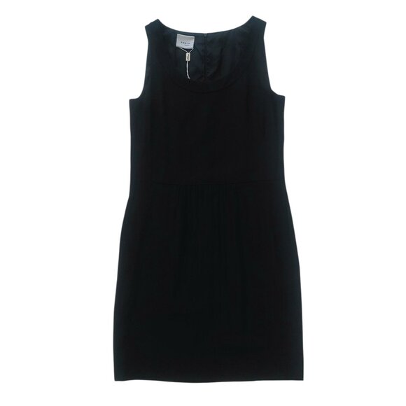 Akris Punto Black Pleated Sleeveless Cocktail Sheath Dress Women's Size US8 BNWT - Picture 1 of 13